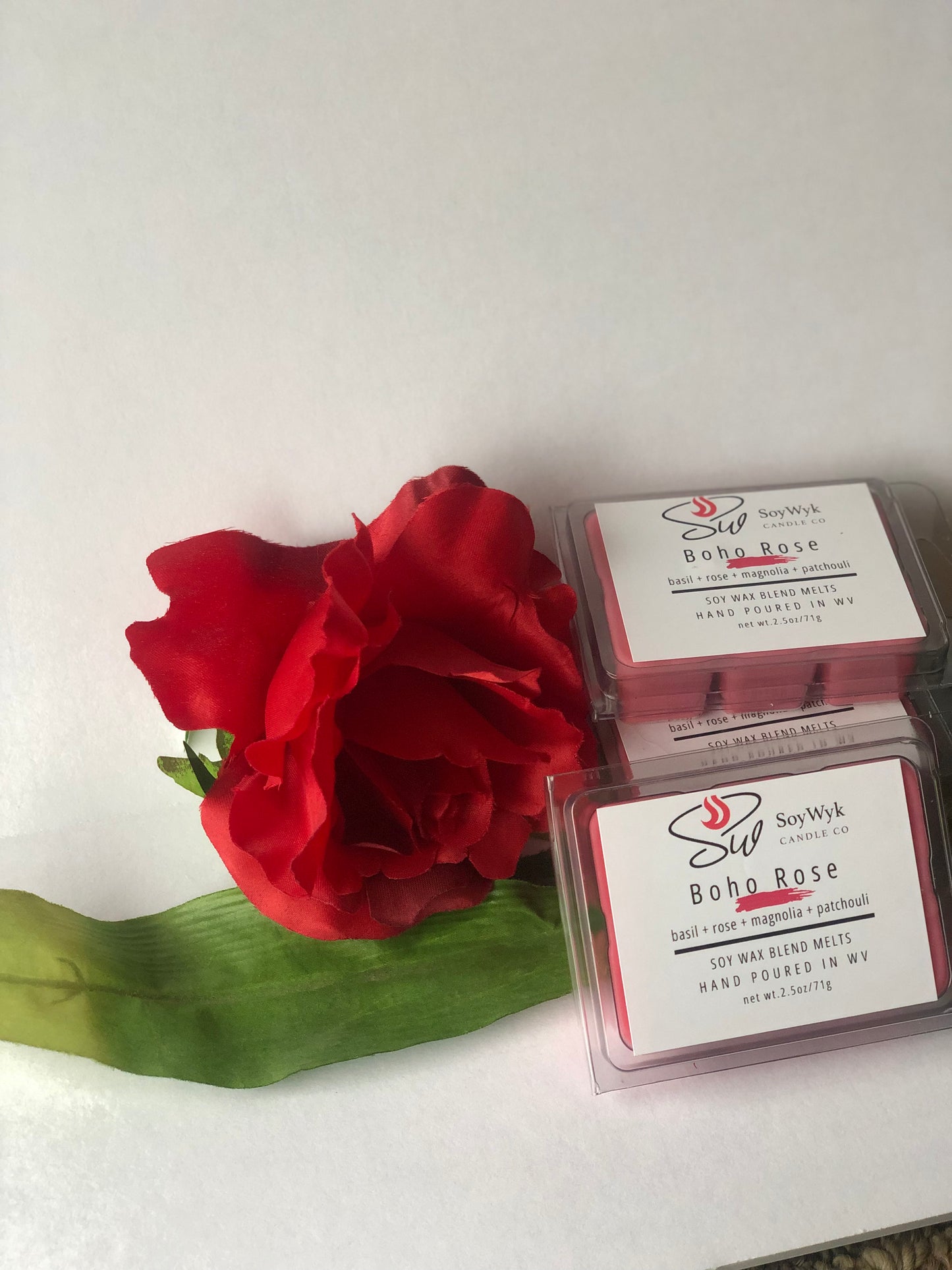 Boho Rose- Soy Wax Melt- basil, grapefruit, rose, mango, patchouli