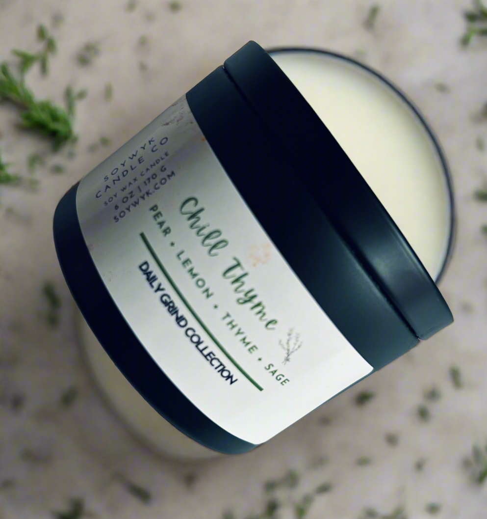 Chill Thyme - Soy Candle- Pear, Black pepper, Thyme, Sage, Red Current, Cedar