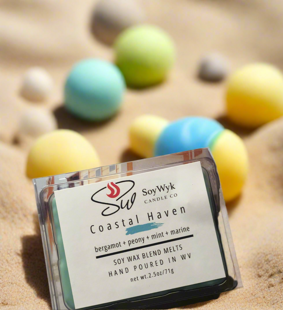 Coastal Haven - Soy Blend Wax Melt- bergamot, peony, mint, marine