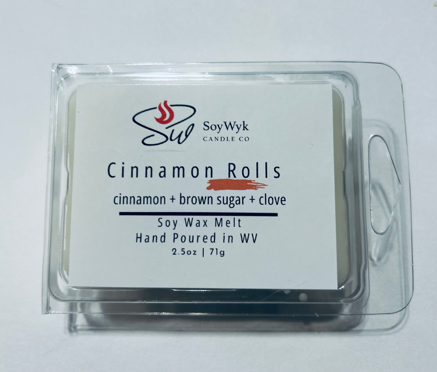 Cinnamon Roll Soy Wax Melt- orange, cinnamon, brown sugar, clove