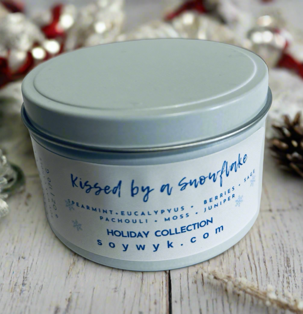 Kissed by a Snowflake - Soy Wax Candle - Holiday Collection Tin