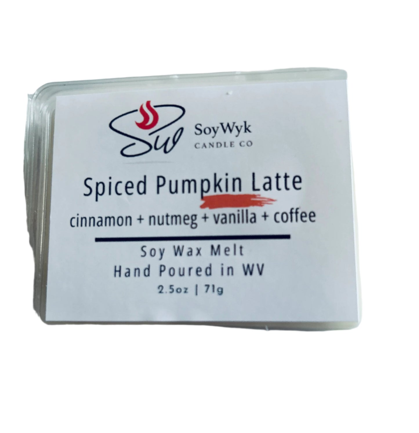 Spiced Pumpkin Latte  - Soy Wax Melt - cinnamon, nutmeg, vanilla, coffee