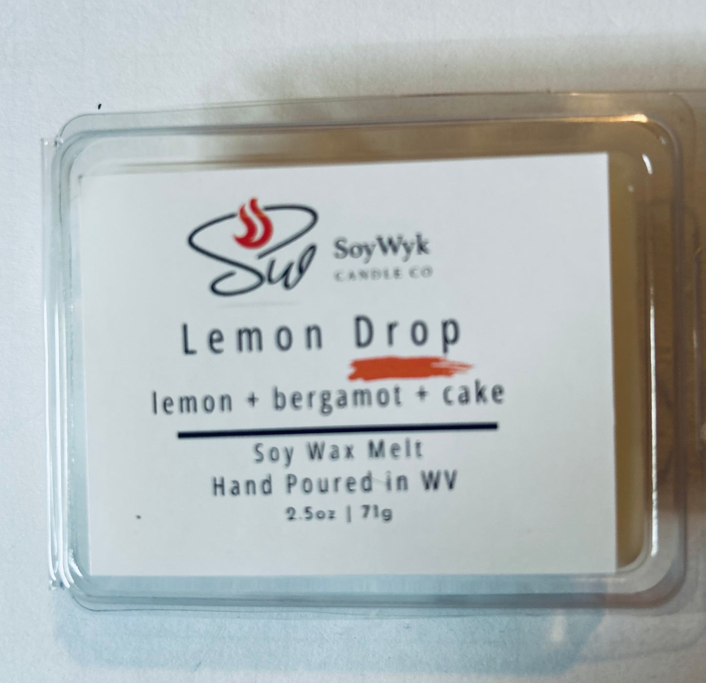Lemon Drop-  Soy Wax Melt - lemon, bergamot, cake