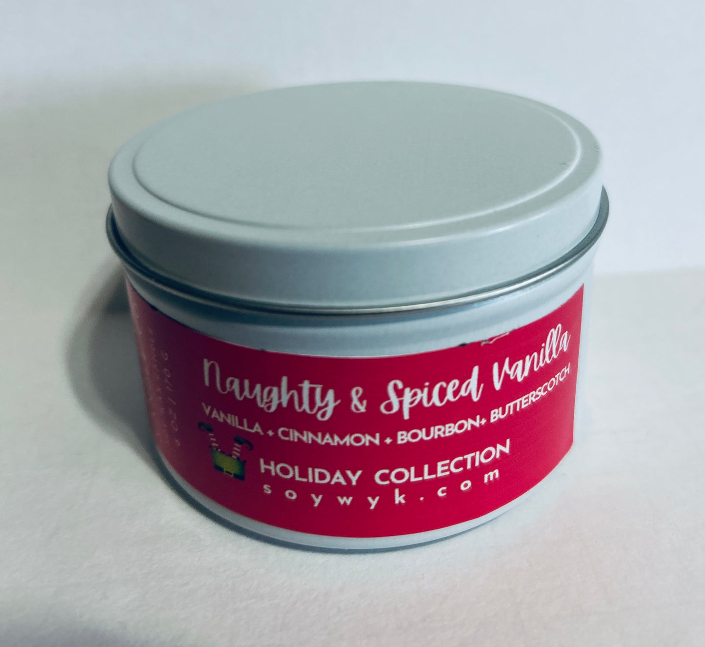 Naughty & Spiced Vanilla -  Soy Wax Candle - Holiday Collection Tin