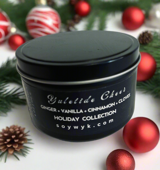 Yuletide Cheer-  Soy Wax Candle - Holiday Collection Tin