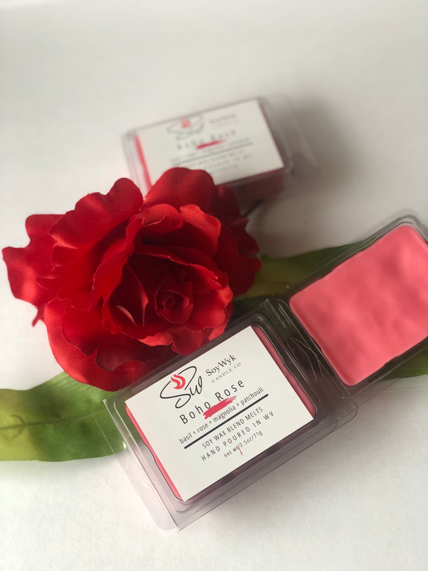 Boho Rose-  Soy Wax Melt- basil, grapefruit, rose, mango, patchouli