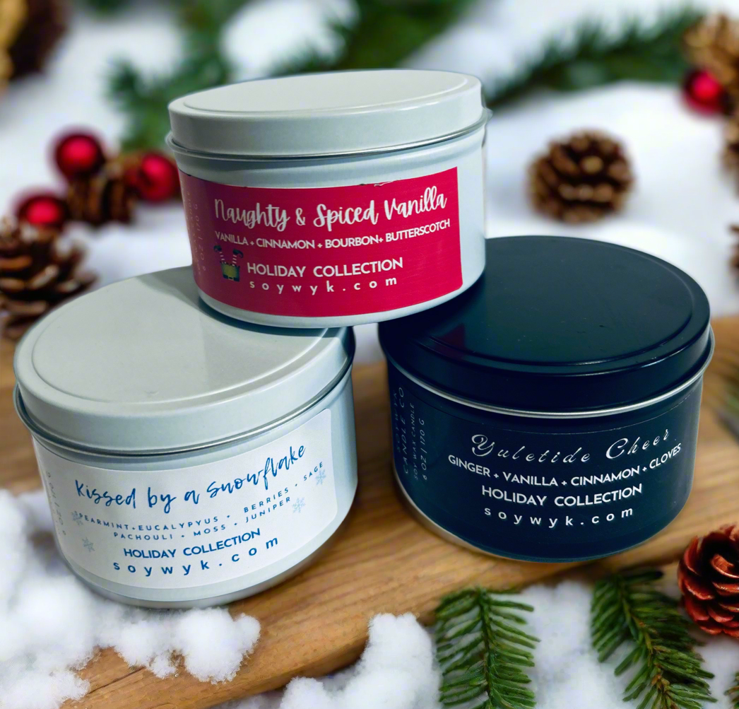 Yuletide Cheer-  Soy Wax Candle - Holiday Collection Tin
