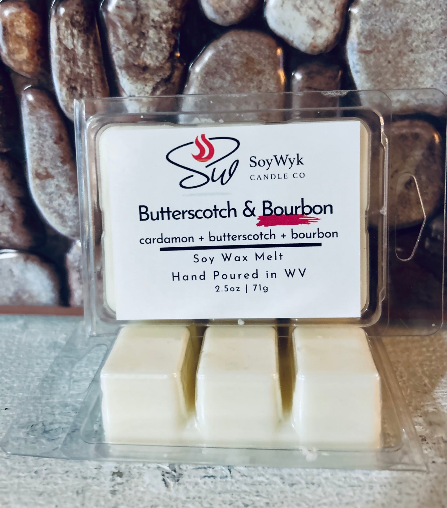 Butterscotch & Bourbon - Soy Wax Melt- cardamom, butterscotch, bourbon, peppercorn, patchouli