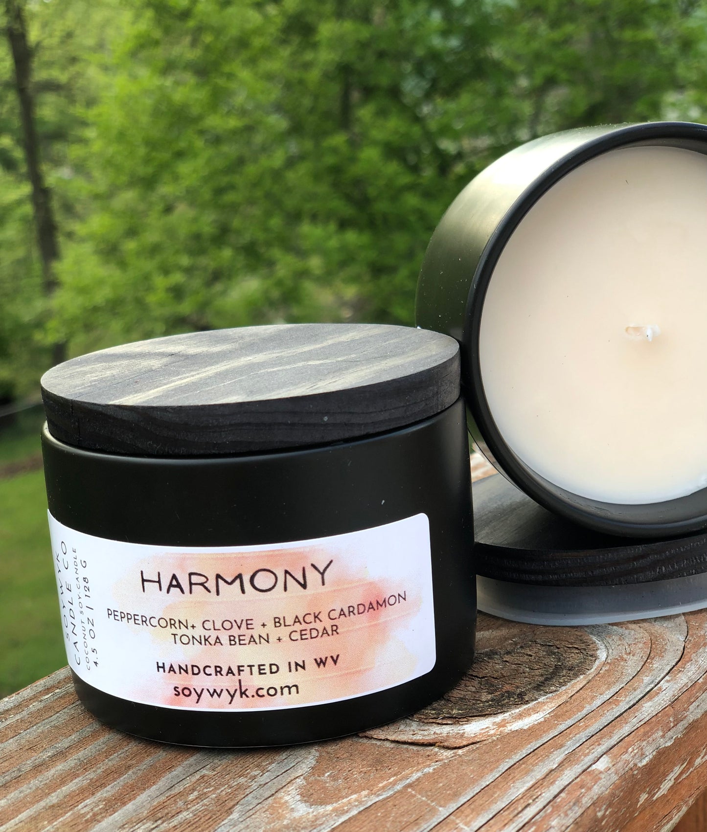 Harmony - Coconut Soy Candle- Peppercorn, Black Cardamon, Ginger, Cedar, Moss