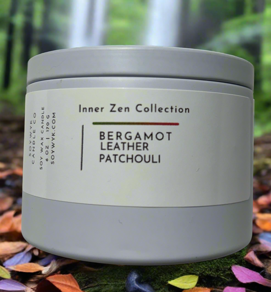 Bergamot + Leather + Patchouli   -  Soy Candle