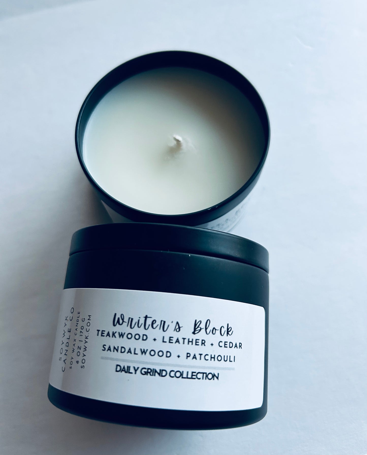 Writer's Block - Soy Candle- Teakwood, Leather, Cedar, Patchouli, Sandalwood