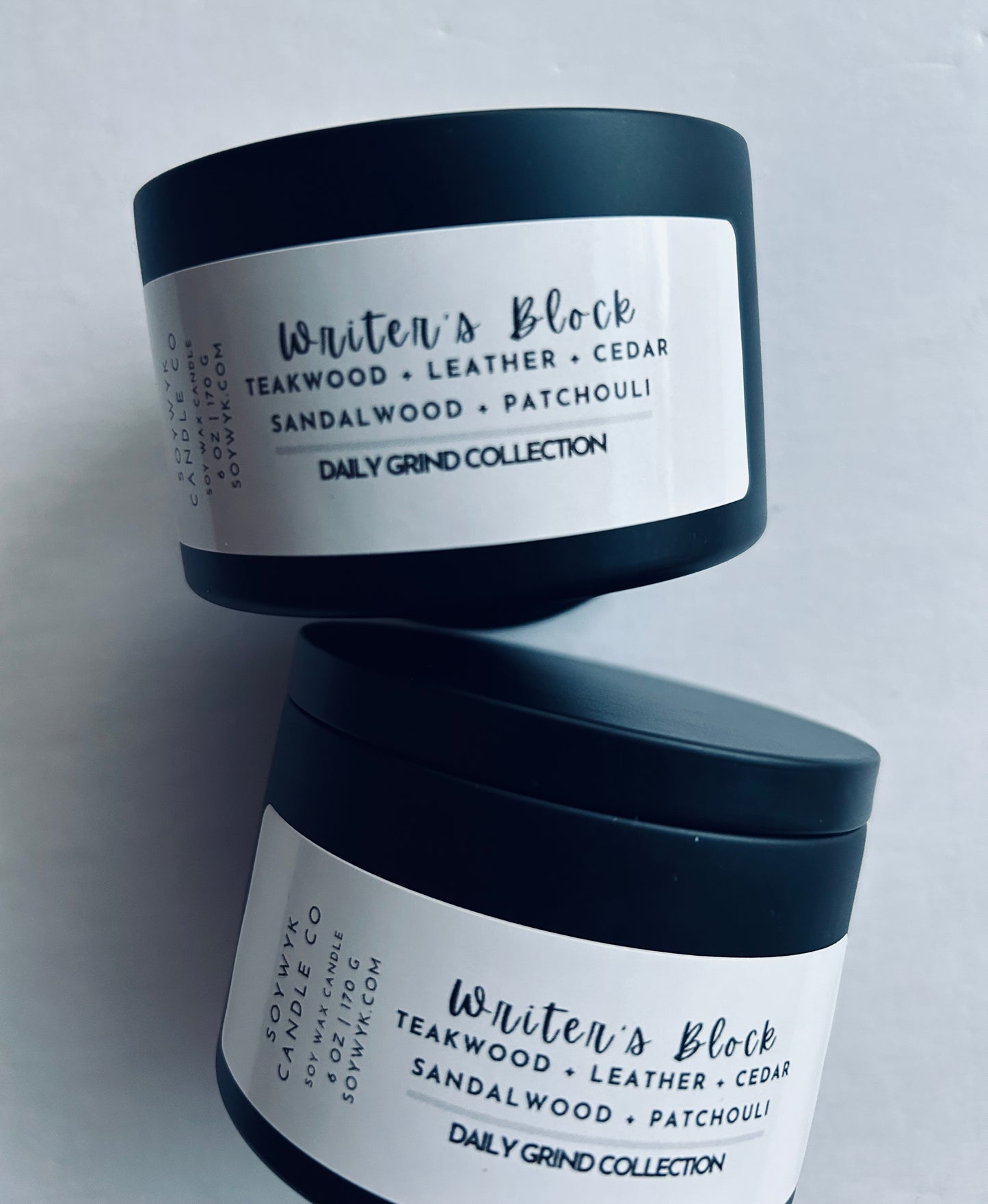 Writer's Block - Soy Candle- Teakwood, Leather, Cedar, Patchouli, Sandalwood