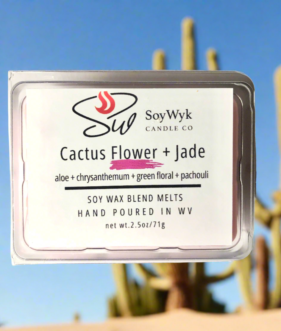 Cactus Flower & Jade  - Soy  Wax Melt- aloe, agave, chrysanthemum, green floral, patchouli